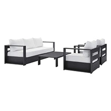 Modway Tahoe Aluminum 4-Piece Outdoor Patio Set in Gray White