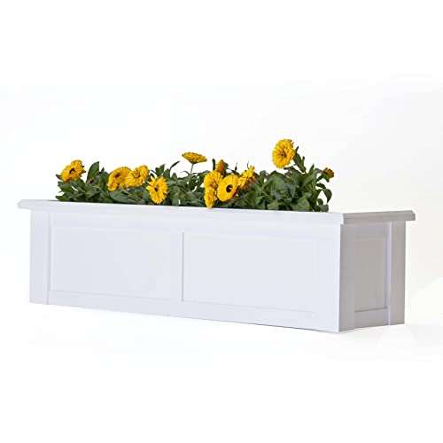 Generic 48 Inch XL Hampton Cleat Mount Window Box White