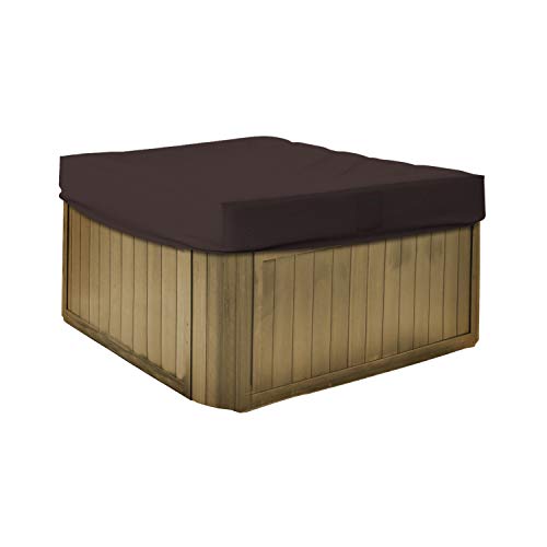 Hot Tub Cover/Spa Cover 18 Oz Waterproof - 100% Weather Resistant Outdoor Square Spa Cover with Elastic for Snug Fit (14" H x 85" W x 85" D, Coffee)