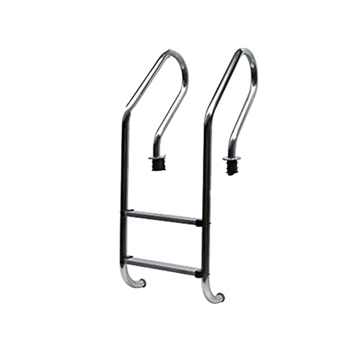 Swimming Pool Escalator Stainless Steel 2-Stage Stepped Entrance Ladder Upper and Lower Swimming Pool Safety handrails Used at The Pool Wall (Silver 50x28x130cm)