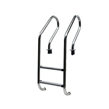 Swimming Pool Escalator Stainless Steel 2-Stage Stepped Entrance Ladder Upper and Lower Swimming Pool Safety handrails Used at The Pool Wall (Silver 50x28x130cm)
