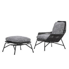 KPHYMOD 2 Piece Outdoor Furniture Patio Sofa Set, Outdoor Chairs with Foot Stool and Cushion, for Garden Pool Backyard Yard Porch(Color:Black)