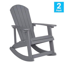 EMMA + OLIVER Gray Adirondack Rocking Chair, 2-Pack