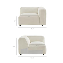 Modway Auren Lattice Bouclé 3 Piece Sectional with Ottoman in Cream