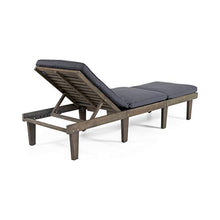 Christopher Knight Home Elliott Outdoor Acacia Wood 3 Piece Chaise Lounge Set, Gray Finish, Dark Gray