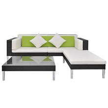 Xinxinxiang 4 Piece Patio Set with Cushions Black