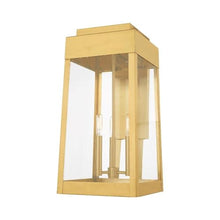 Livex Outdoor Wall Lantern 20" Three Light Satin Brass