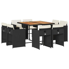 YNGBHFNOP 8-Piece Outdoor Patio Dining Set with Table and Chairs, Black Brown Synthetic Rattan Furniture for Garden Terrace Backyard, Foldable Weather-Resistant Modern Seating Group with Cushions