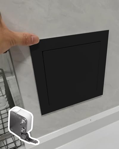 Elitix 10x10 12x12 16x16 Square Access Door with Spring, Plumbing Access Panel for Outdoor Kitchen Drywall, Network Decorative Covering for Hole in Wall(Black,910x910mm/36.4x36.4in)