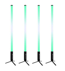 Rockville 4X Rock Saber Black Rechargeable DJ/Stage Pixel Tube Lights