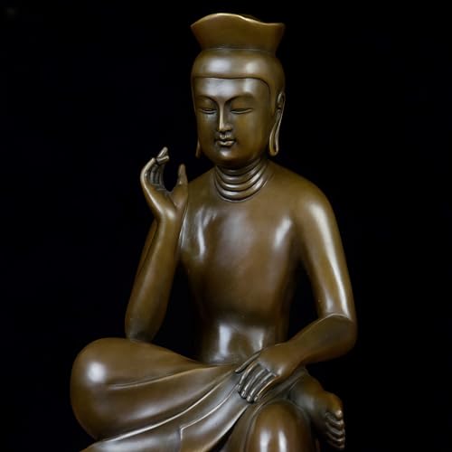 FENGSHUI-CAISHEN Pure Copper Meditating Buddha Statue Large Bronze