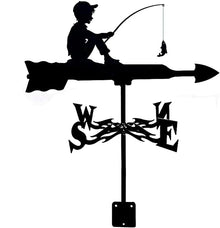 Weathervane Roof Weather Vane Black Weather Vane Wind Direction Indicator Kit Metal Bracket Weather Vane for Roof Garden Home Garden Sheds Fence Posts Pergola (Train)