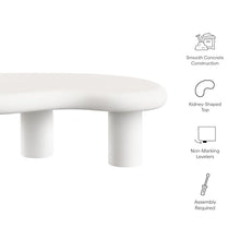 Modway Elowen Coffee Table in White - Concrete Sculptural Center Table for Indoor and Outdoor Spaces