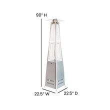 Merrick Lane Outdoor Patio Heater - Silver Pyramid Heater - 7.5 Feet Tall Portable Outdoor Heater