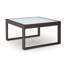 Signature Design by Ashley Beachloft Casual Glass Tabletop Outdoor Coffee Table with Sled Base, Gray & Black