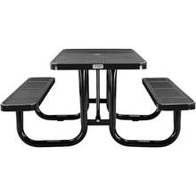 Global Industrial 72" Rectangular Perforated Metal Outdoor Picnic Table, Black