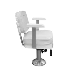Wise Ladder Back Helm Chair with Adjustable Height Pedestal and Seat Slide White