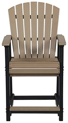 Signature Design by Ashley Outdoor Fairen Trail HDPE Patio Barstool, 2 Count Brown