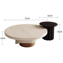 DINBOZ26X Living Room Table Creative Solid Wood Round Coffee Table Modern Minimalist Tea Table, Lightweight Luxury Design for Living Room Outdoor Side Table(Black)