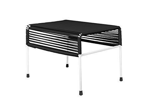 Innit Designs Adam Ottoman, Black Weave on White Frame