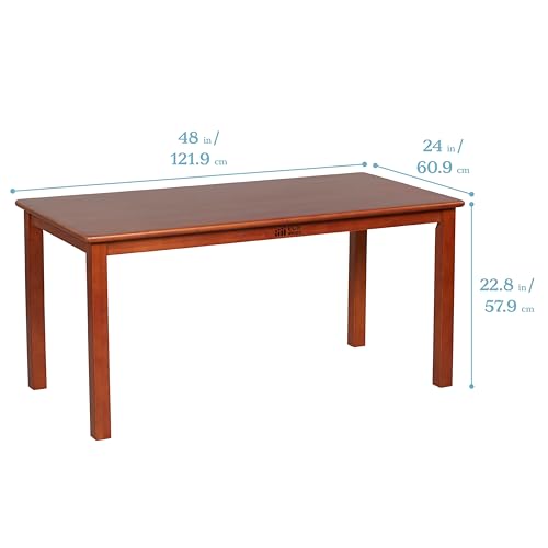 ECR4Kids Rectangular Hardwood Table and Chair Set Dark Walnut