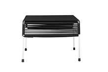 Innit Designs Adam Ottoman, Black Weave on White Frame