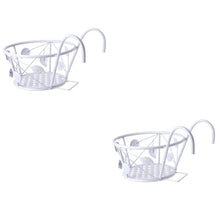 LUUYYI Plant stand2 Pcs Outdoor Hanging Planters Outdoor Plant Stand Garden Plant Basket Outdoor Planters Retro Flower Pot Holder Plant Display Rack Black Planters WHI