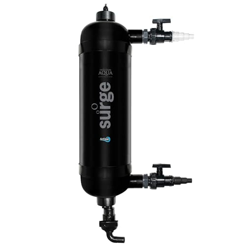 Evolution Aqua Surge Filter | All-in-One, Easy to clean, Foam Free, Mess Free, Pond Filter with built-in UV Clarifier Light for Ponds Up to 5,000 Litres, Black