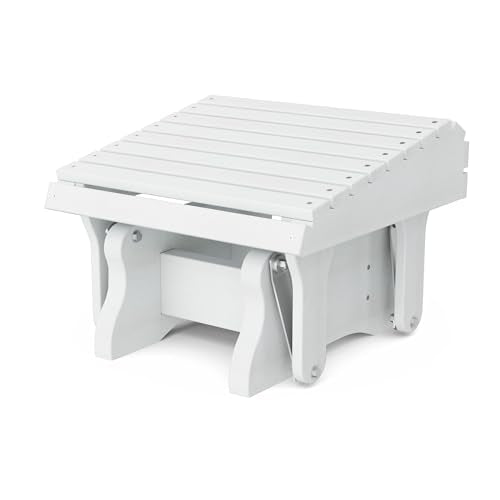Wildridge Heritage Gliding Footrest, White - Outdoor Weather Resistant HDPE Ottoman for Adirondack Chair
