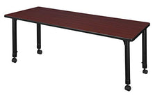 Regency Kee Height Adjustable Mobile Classroom Table 60" x 24" Mahogany