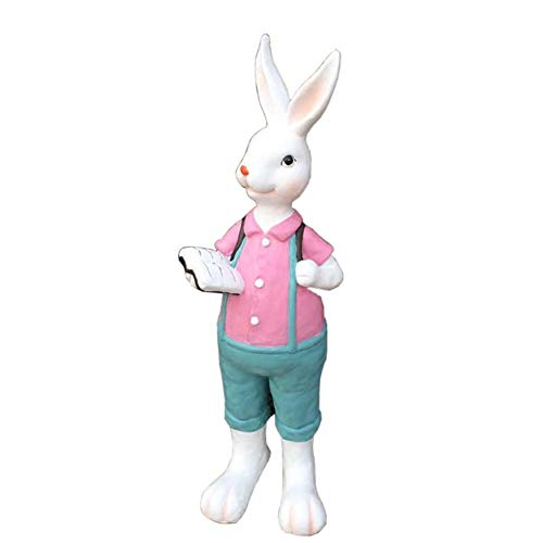 AKSHVA Outdoor Statues for Garden, Front Porch Rabbit Sculpture, Animal Rabbit Fleshy Landscape Resin Decoration Garden Decoration Gardening Simulation Animal Decoration
