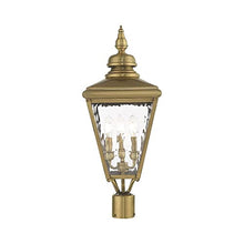 Livex Lighting 20433-01 Transitional Three Light Post-Top Lanterm from Cambridge Collection Finish, 10.63 inches, 26.75x10.63x10.63, Antique Brass