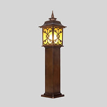 KADELONG Antique Glass Lawn Lights E27 1-Light Waterproof Yard Lamps V-intage Villa Garden Exterior Path Lights - Landscape Deck Pathway Floor Mount Lighting Fixture H30.73in,Chandelier Lighting