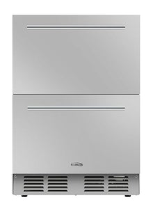 KoolMore KM-OKS-RD2 24 in. Outdoor Kitchen Double Drawer Built-in Refrigerator in Stainless-Steel, ETL Listed