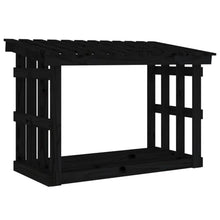 WXPWAMZ Firewood Rack Black 108X64.5X77 Cm Solid Wood Pine, Firewood Log Rack, Firewood Storage Rack Shelf, Ventilation Metal Log Store Holder For Outdoor Or Indoor Wood Stand Se