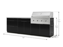 NewAge Products Classic Series 5PC Aluminum Black Modular Outdoor Kitchen Set with 40" Performance Grill LP - 24"D x 104"W x 48.5"H