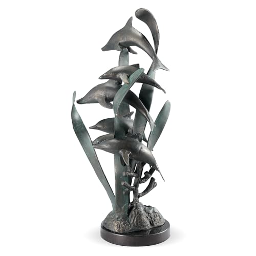 SPI Dolphin Sextet Sculpture 25" x 12" x 9" 10.5 lbs. Aluminum Marble