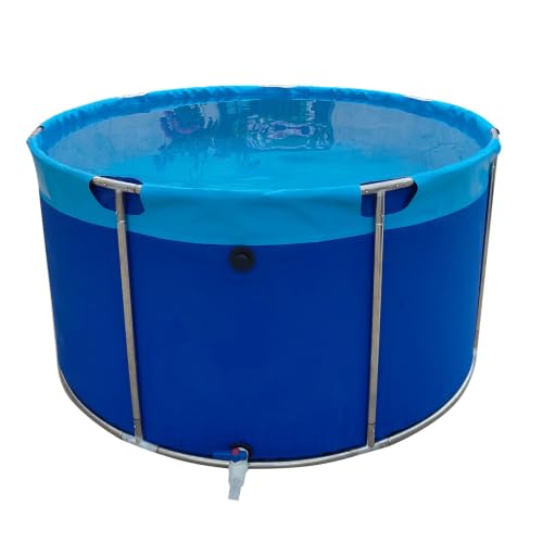 Blue Round Pools Above Ground Replacement, Steel Frame Swimming Pool Large Customizable, Outdoor Water Container/Carrier for Fish Farming/Gardening(DXH-5X1.2M/23561 L/6223 GAL)