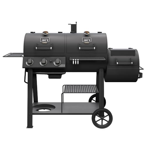 Oklahoma Joe's Canyon Combo Dual Fuel 3-Burner Propane Gas and Charcoal Smoker and Grill with 1031 sq. in. Cooking Area in Black