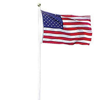 Annin Flagmakers American Flag White Gel-Coat Fiberglass Pole Villager III Kit 20 Feet American