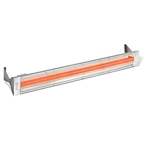 Infratech WD-6024 GR Stainless Steel Fixture Dual Element Electric Patio Heater 61.25" Long, 6000 Watt, 240 Volts, Gray Finish