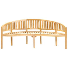 LKJVFCPW 78.7 Inch Banana Bench Solid Teak Wood Garden Seat Curved Patio Furniture for Outdoor Indoor Use