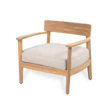 Seeheool Mallorca Acacia Wood Club Chair with Seat Cushion, Set of 2