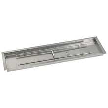 American Fireglass Stainless Steel Drop-in Rectangular Fire Pit Pan and Burner –Durable, Easy Install and Removal, Even Burn – Must Have for Fire Glass Display, 48” x 14”