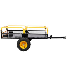 1000 lb Tow-Behind Dump Cart, 15 Cu. Ft. Heavy-Duty Steel ATV UTV Trailer with Foot Release, Utility Dump Trailer for Lawn Mower, Tractor, Yard & Garden