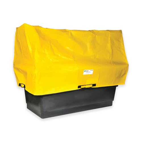 ENPAC Tarp Cover for Poly Tank Containment Sump 275-Gallon, Yellow, Durable, Resistant PVC, Bungee Straps, Protection from Elements