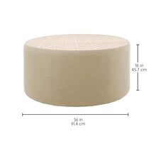 FDP 36" Round Oversized Outdoor Ottoman Featuring Sunbrella Two-Tone - Weather-Resistant, Fade-Resistant, Fully Assembled Patio Furniture for Backyard or Poolside Seating, 18" H - Flax/Sand