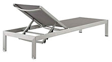 Modway Shore Aluminum Textilene® Mesh Outdoor Patio Two Poolside Chaise Lounge Chairs in Silver Gray