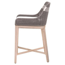 Home Square 3 Piece Outdoor Counter Stool Set in Dove Rope and Gray Teak