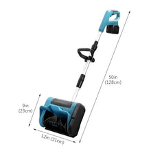 Retractable Snow Thrower, Electric Snow Shovel with Double Handle, Battery Powered Snow Thrower, Adjustable Throwing Angle, Ideal for Driveway and Snow Removal(Two Batteries)